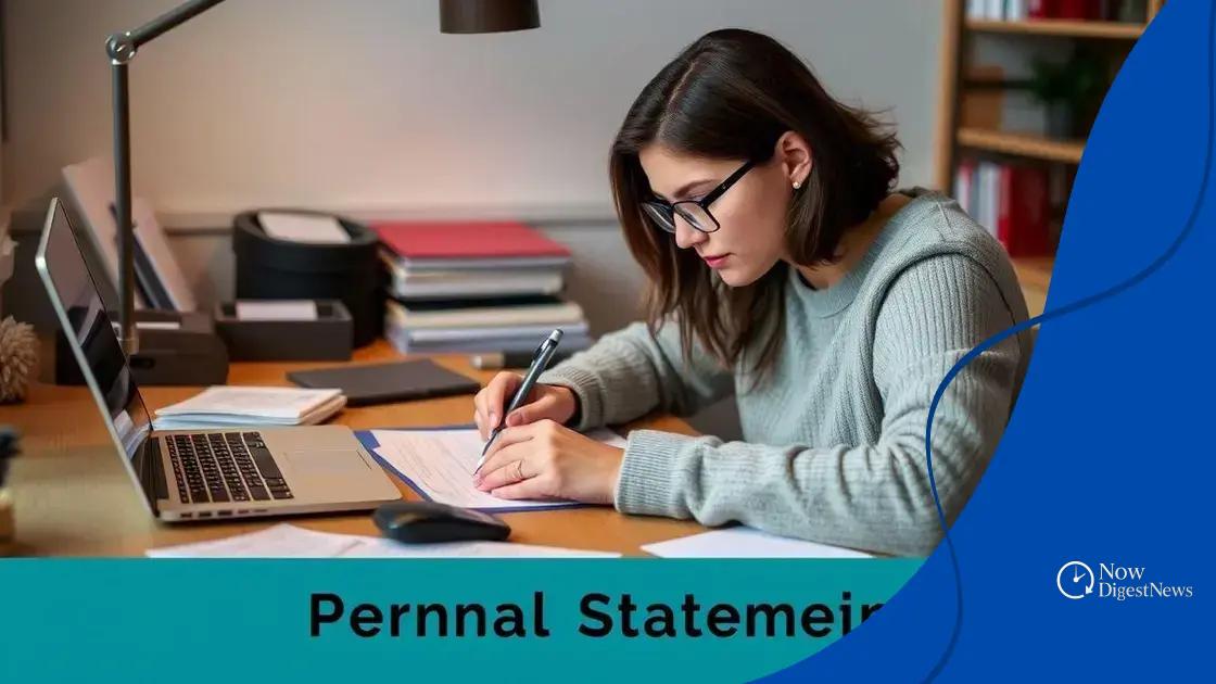 Crafting a compelling personal statement